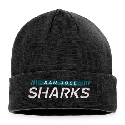 Fanatics Branded Black San Jose Sharks Authentic Pro Rink Cuffed Knit Hat