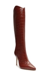 Schutz Maryana Pointed Toe Boot In Red Brown