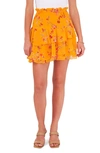 1.state Floral Print Smocked Waist Miniskirt In Orange