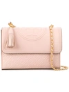 Tory Burch Fleming Quilted Lambskin Leather Convertible Shoulder Bag In Shell Pink/gold