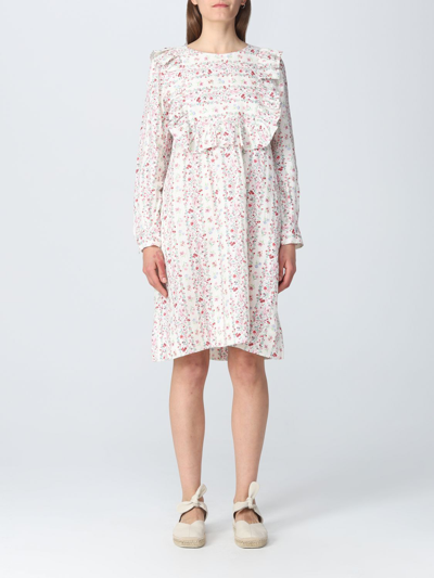 See By Chloé Floral Printed Pleated Dress In White