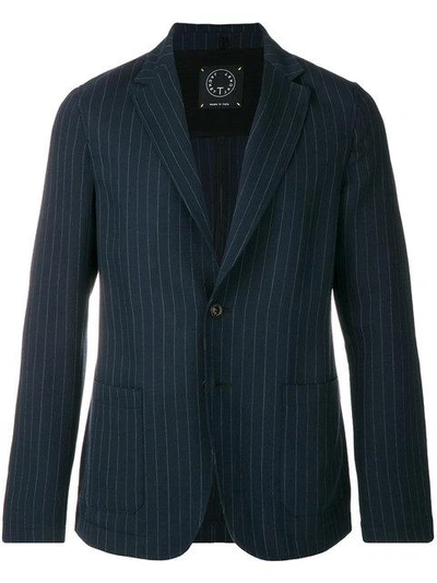 T-jacket T Jacket Pinstripe Fitted Blazer - Blue