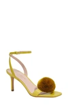 Kate Spade Amour Leather Pom Ankle-strap Sandals In Green