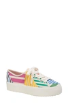Kate Spade Serve Printed Low-top Platform Sneakers In Multi Stripe
