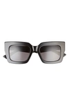 Bottega Veneta Raised Logo Acetate Cat-eye Sunglasses In Black