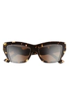 Bottega Veneta Raised Logo Acetate Cat-eye Sunglasses In 002 Shiny Spotted