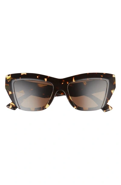 Bottega Veneta Raised Logo Acetate Cat-eye Sunglasses In 002 Shiny Spotted