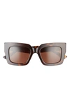 Bottega Veneta Raised Logo Acetate Cat-eye Sunglasses In 002 Shiny Dark Ha