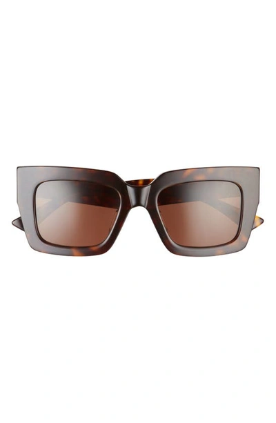 Bottega Veneta Raised Logo Acetate Cat-eye Sunglasses In Havana