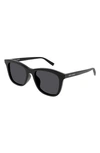 Saint Laurent Logo Square Acetate Sunglasses In Gray