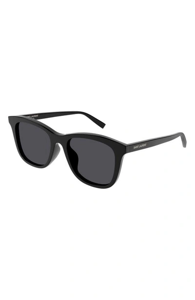 Saint Laurent Logo Square Acetate Sunglasses In Grey