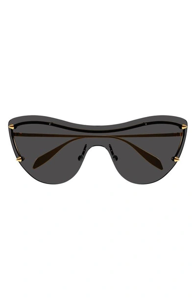 Alexander Mcqueen Metal Cat-eye Sunglasses In 001 Shiny Light G