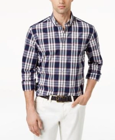 Tommy Hilfiger Men's Fry Plaid Shirt, Created For Macy's In Peacoat