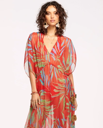 Ramy Brook Kramer Printed Cover Up Maxi Dress In Red Ribbon