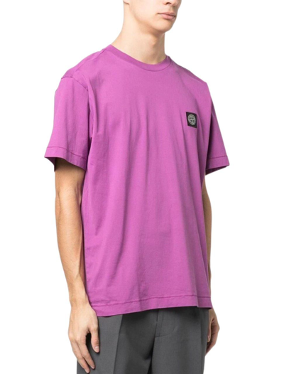 Stone Island T-shirt  Men Color Violet In Fuchsia