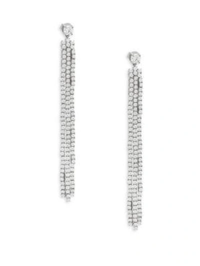 Saks Fifth Avenue Crystal And Sterling Silver Tassel Earrings