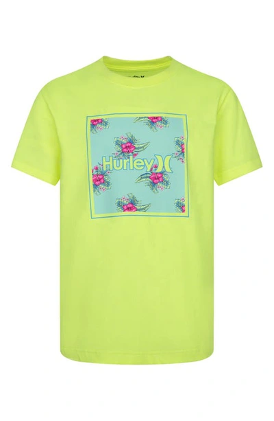 Hurley Kids' Box Fill T-shirt In Volt Heather