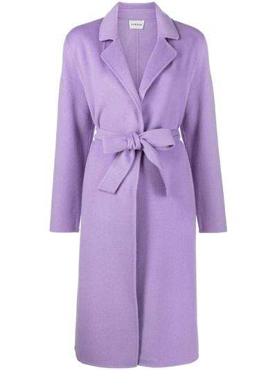 P.a.r.o.s.h Wool Belted Wrap Coat In Purple