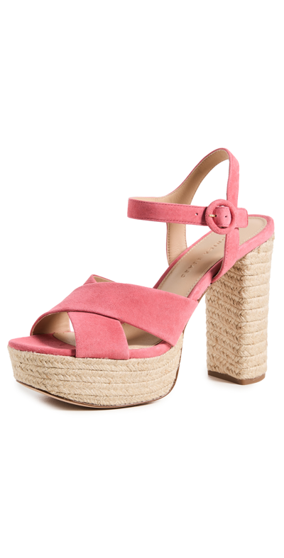 Veronica Beard Lucille Espadrille Platform Sandal In Pink