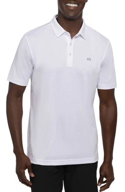 Travismathew Tour Guide Embroidered Logo Polo In White