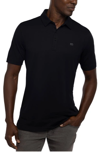 Travismathew Tour Guide Embroidered Logo Polo In Black