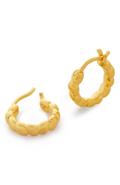 Monica Vinader Nura Teardrop Huggie Hoop Earrings In 18ct Gold Vermeil On Sterling