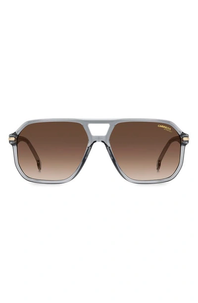 Carrera Eyewear 59mm Rectangular Sunglasses In Grey/ Brown Gradient
