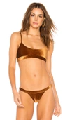 Dbrie Gigi Bikini Top In Metallic Copper