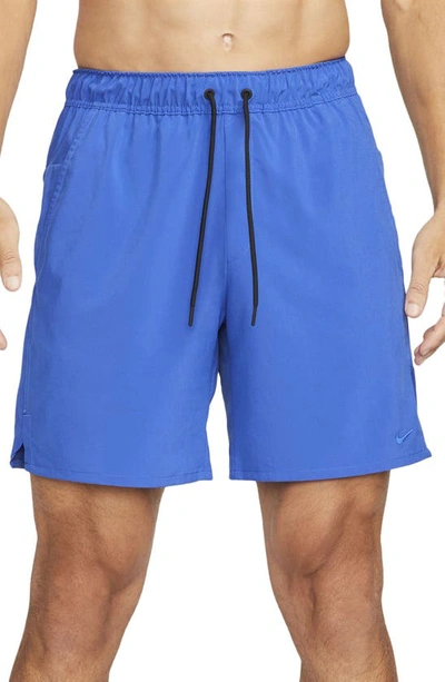 Nike Men's Unlimited Dri-fit 7" Unlined Versatile Shorts In Blue