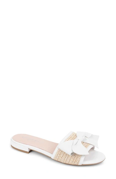 Patricia Green St. Tropez Raffia Slide Sandal In White