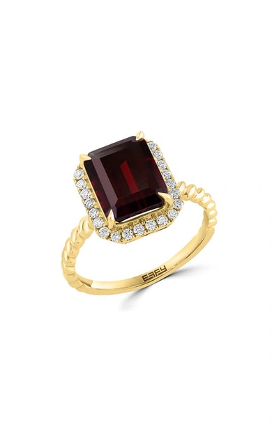 Effy 14k Yellow Gold, Diamond & Garnet Ring In Red