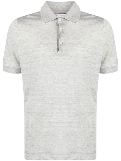 Brunello Cucinelli Meliertes Poloshirt In Grey