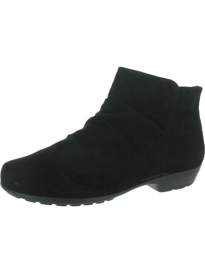 Walking Cradles Esme Womens Faux Suede Round Toe Ankle Boots In Black