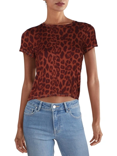Prince Peter Womens Overdyed Leopard Print T-shirt In Orange