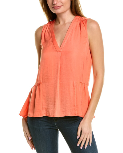 Vince Camuto Rumpled Top In Blaze Orange