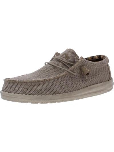 Hey Dude Wally Sox Mens Knit Ankle Slip-on Sneakers In Grey
