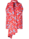 Msgm Feather Print Blouse
