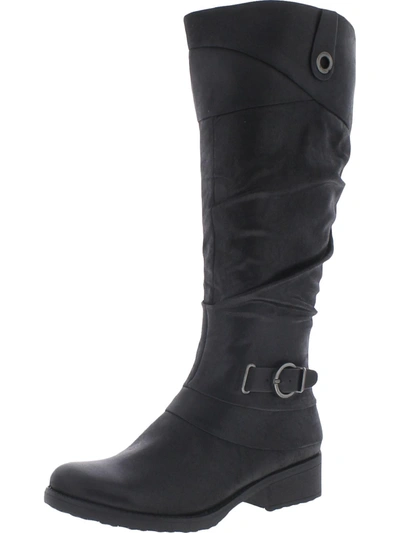 Baretraps Onika Womens Faux Leather Riding Knee-high Boots In Black