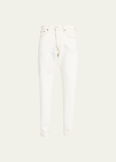 Re/done Men's Faded 50s Denim Straight-leg Jeans In Fadedwhite