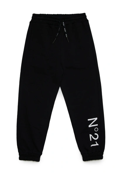 N°21 Pantaloni Rosa In Felpa Con Logo In Black