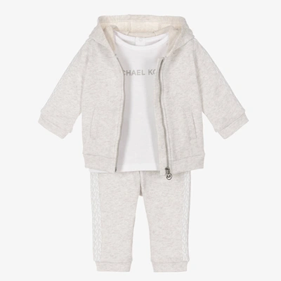 Michael Kors Babies' Girls Grey Cotton Tracksuit Set