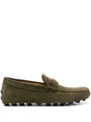 Tod's Gommino Bubble Suede Loafers In Beige