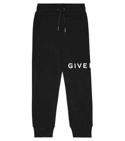 Givenchy Kids' Logo Cotton-blend Sweatpants In Black