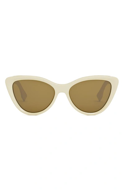 Fendi Logo Acetate Cat-eye Sunglasses In Ivory