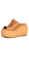 Simon Miller Bubble Wedge Platform Espadrilles In Toffee Natural