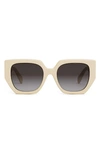 Celine Triomphe Logo Acetate Butterfly Sunglasses In Brown
