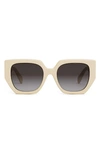 Celine Triomphe Logo Acetate Butterfly Sunglasses In Ivory