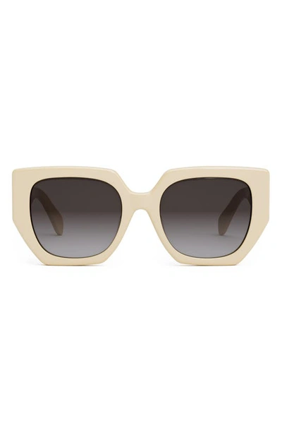 Celine Triomphe Logo Acetate Butterfly Sunglasses In Brown