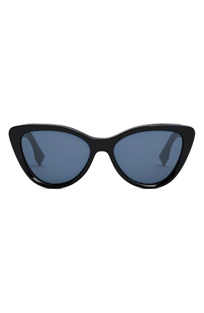 Fendi Logo Acetate Cat-eye Sunglasses In Shiny Black