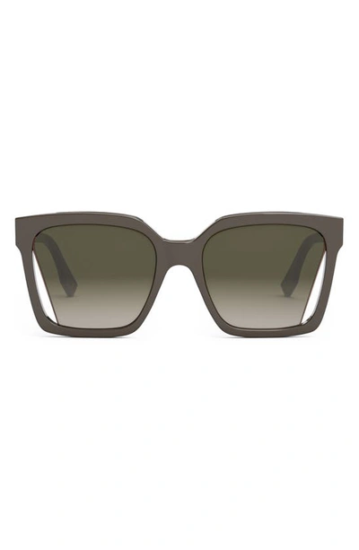 Fendi Cut-out Square Acetate Sunglasses In Dark Brownother G